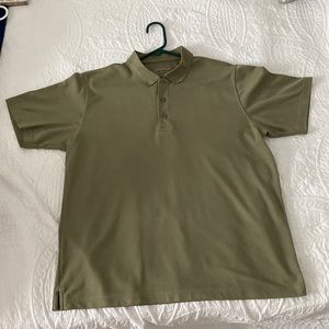Eddie Bauer olive green light weight polo Mens Large